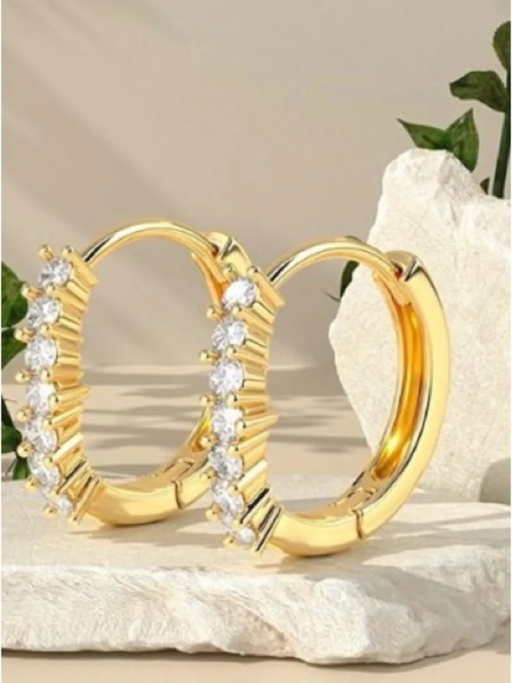 #79 Gold Plated Hoop Earrings - Picture 2 of 3